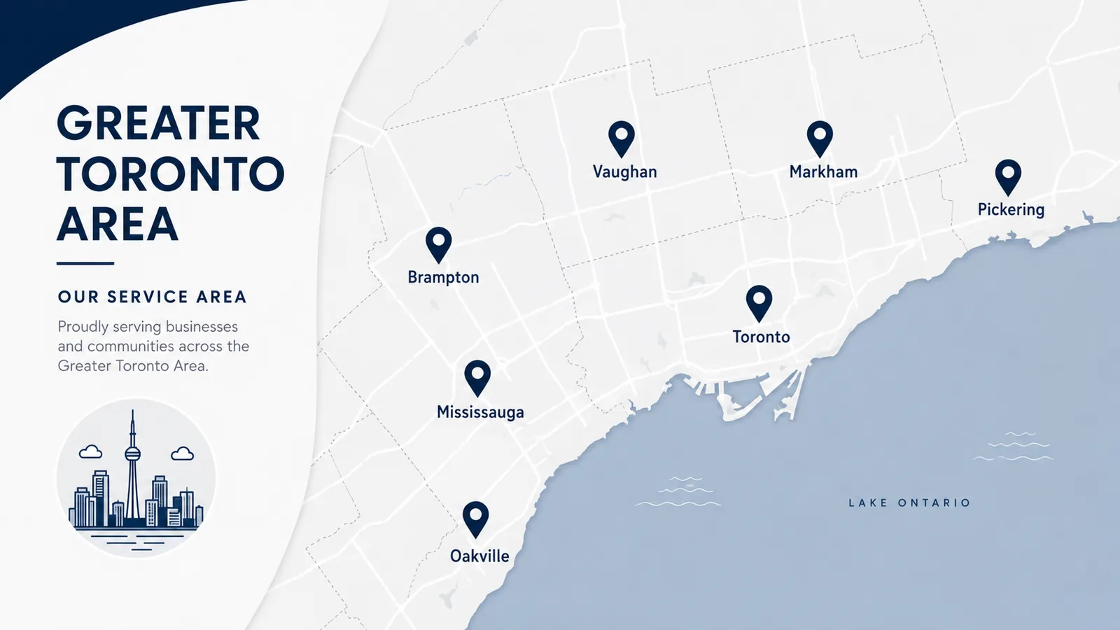 Greater Toronto Area service map graphic